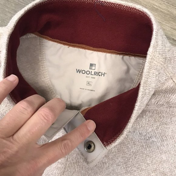 Woolrich Quarter‎ Snap Fleece Pullover Sweater Men Size XL Long Sleeve EUC - Picture 7 of 10